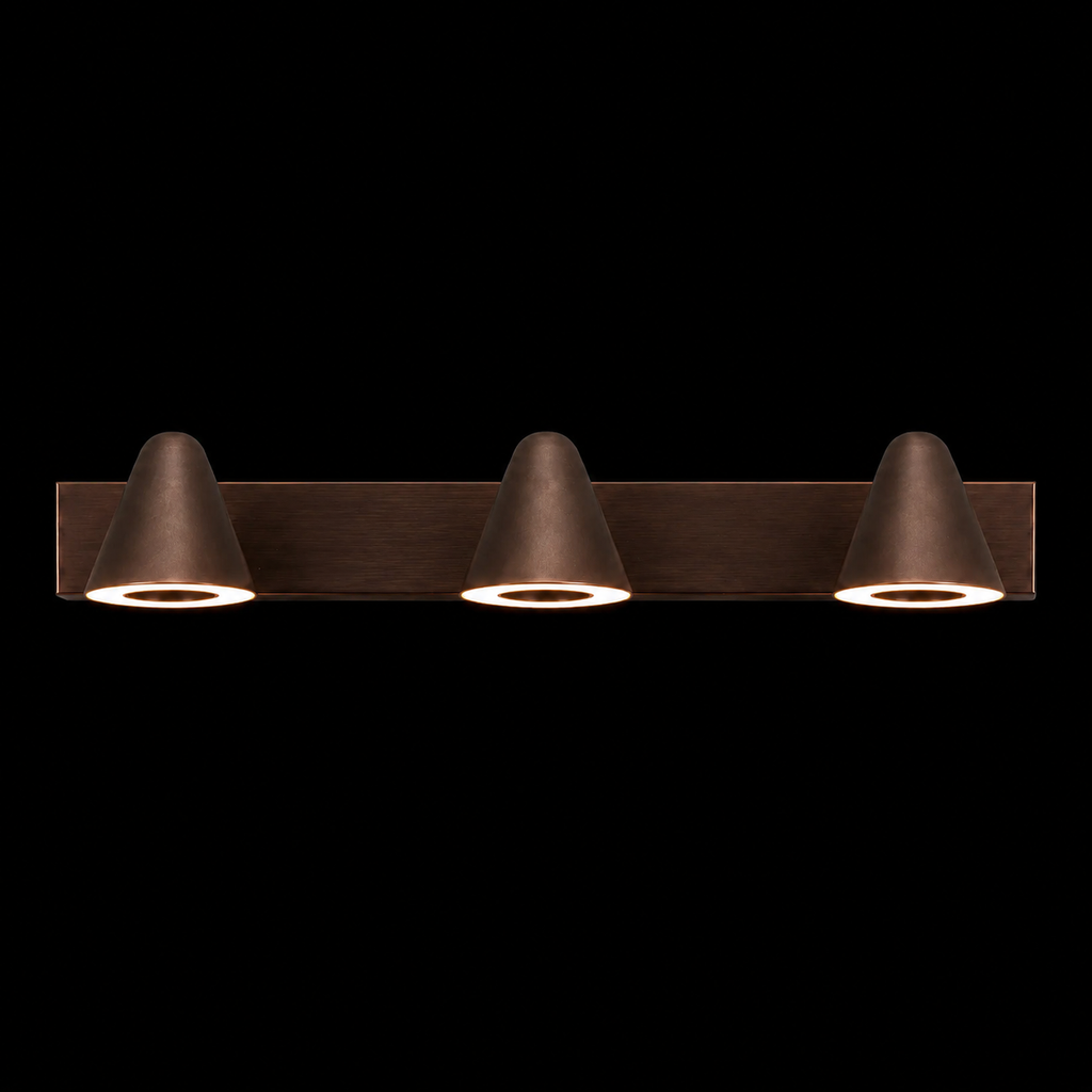 3-Light Cone LED Wall Sconce