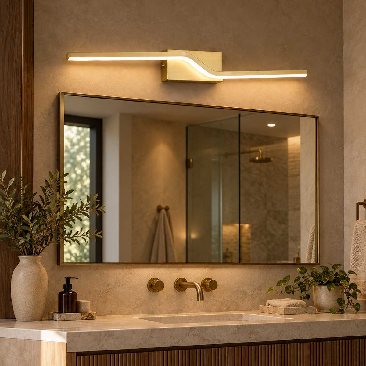 LumaWave Modern Gold LED Wall Light