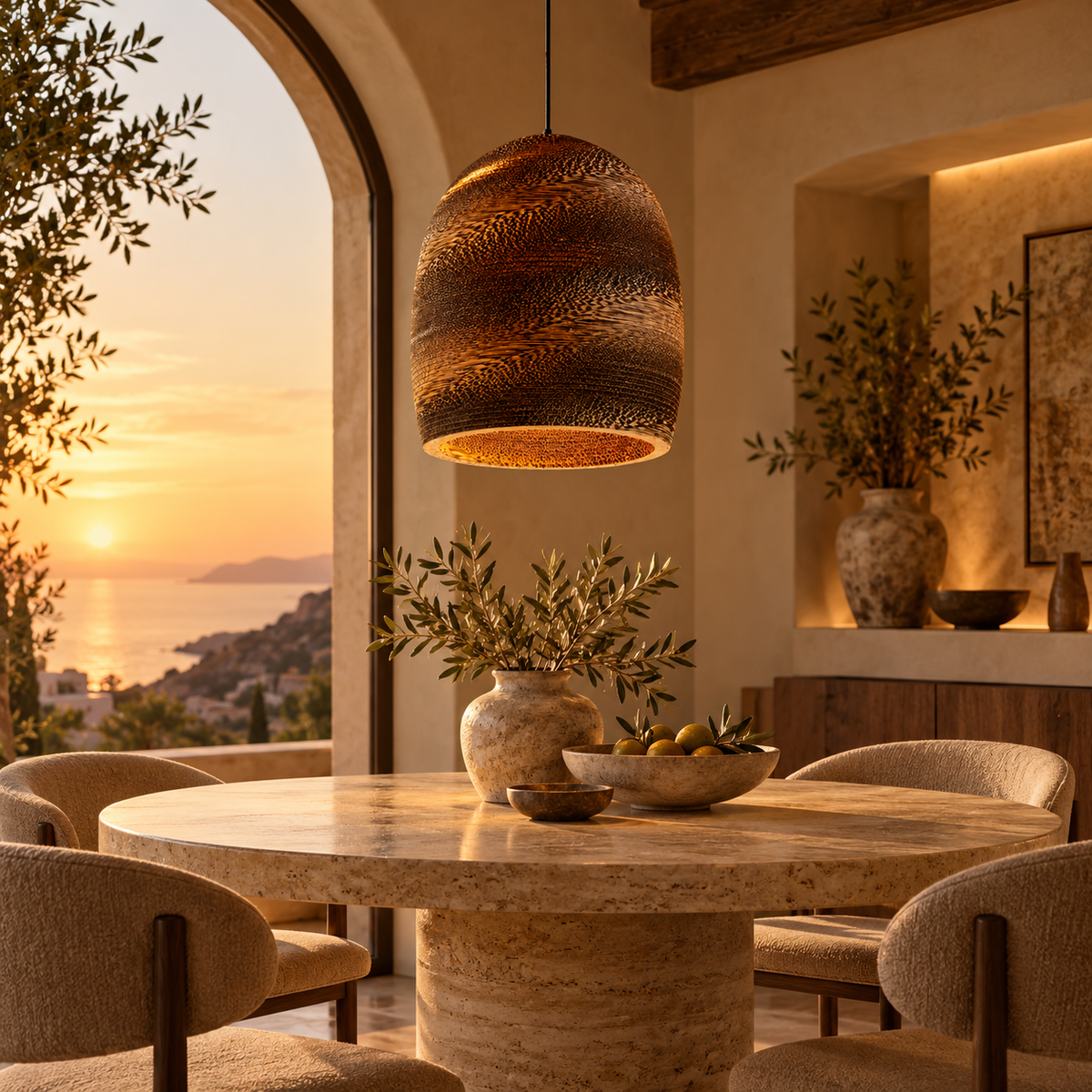 Terra Oval Textured Pendant Light