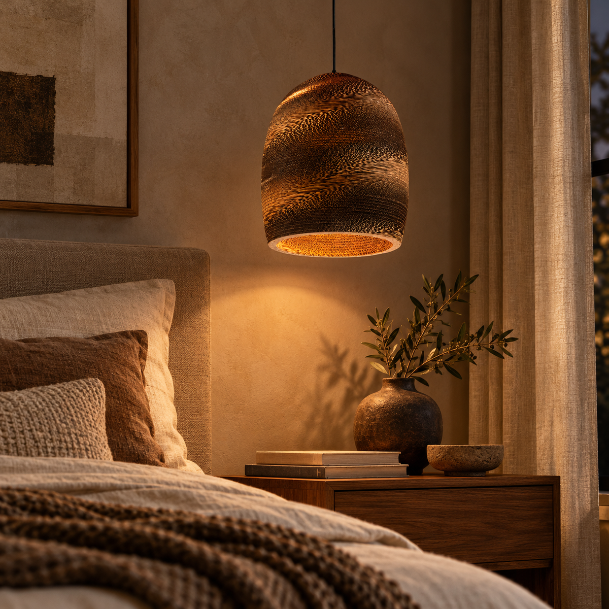 Terra Oval Textured Pendant Light
