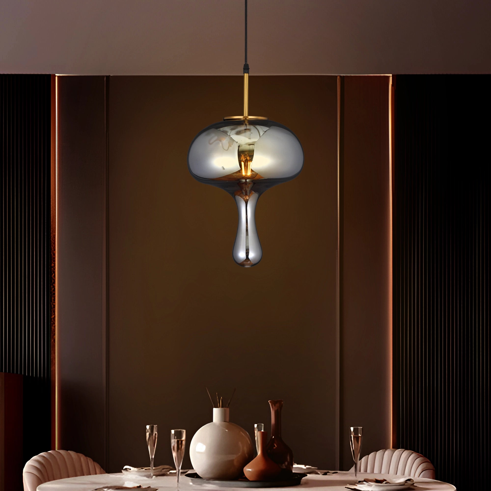 Chroma Flow Modern Smoked Glass Pendant Light
