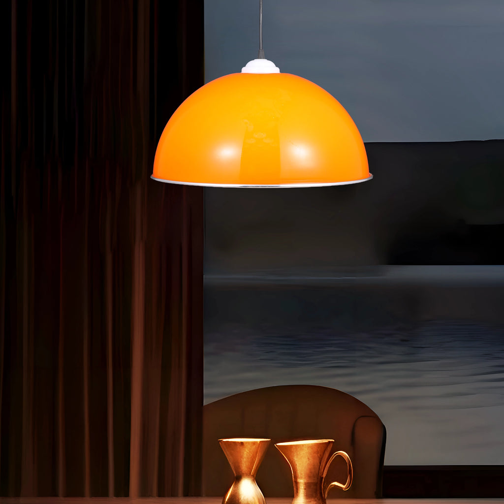 Citrus Glow Vibrant Domed Pendant Light