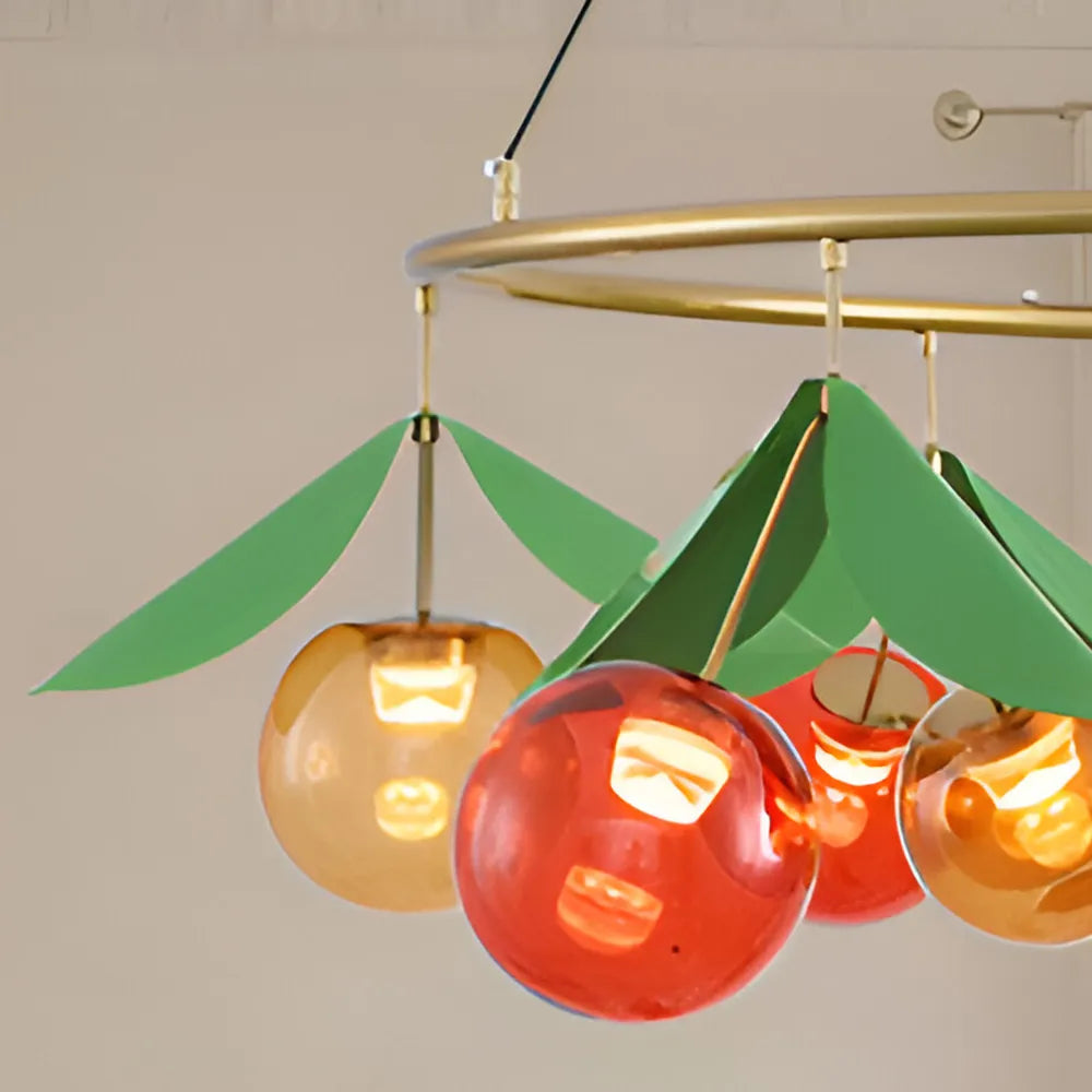 Colorful Cherry Drop Artistic Glass Chandelier