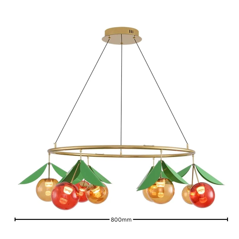 Colorful Cherry Drop Artistic Glass Chandelier