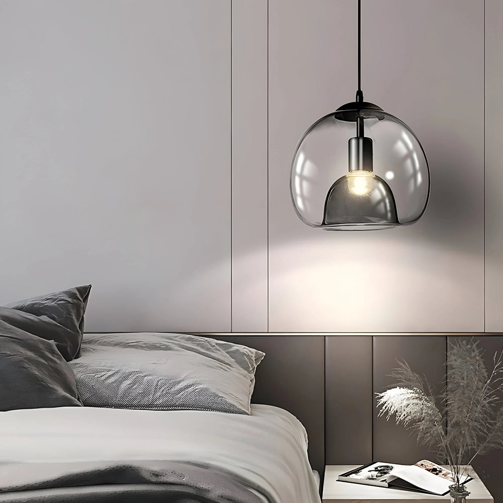 Modern Eres Smoked Glass Globe Pendant Light