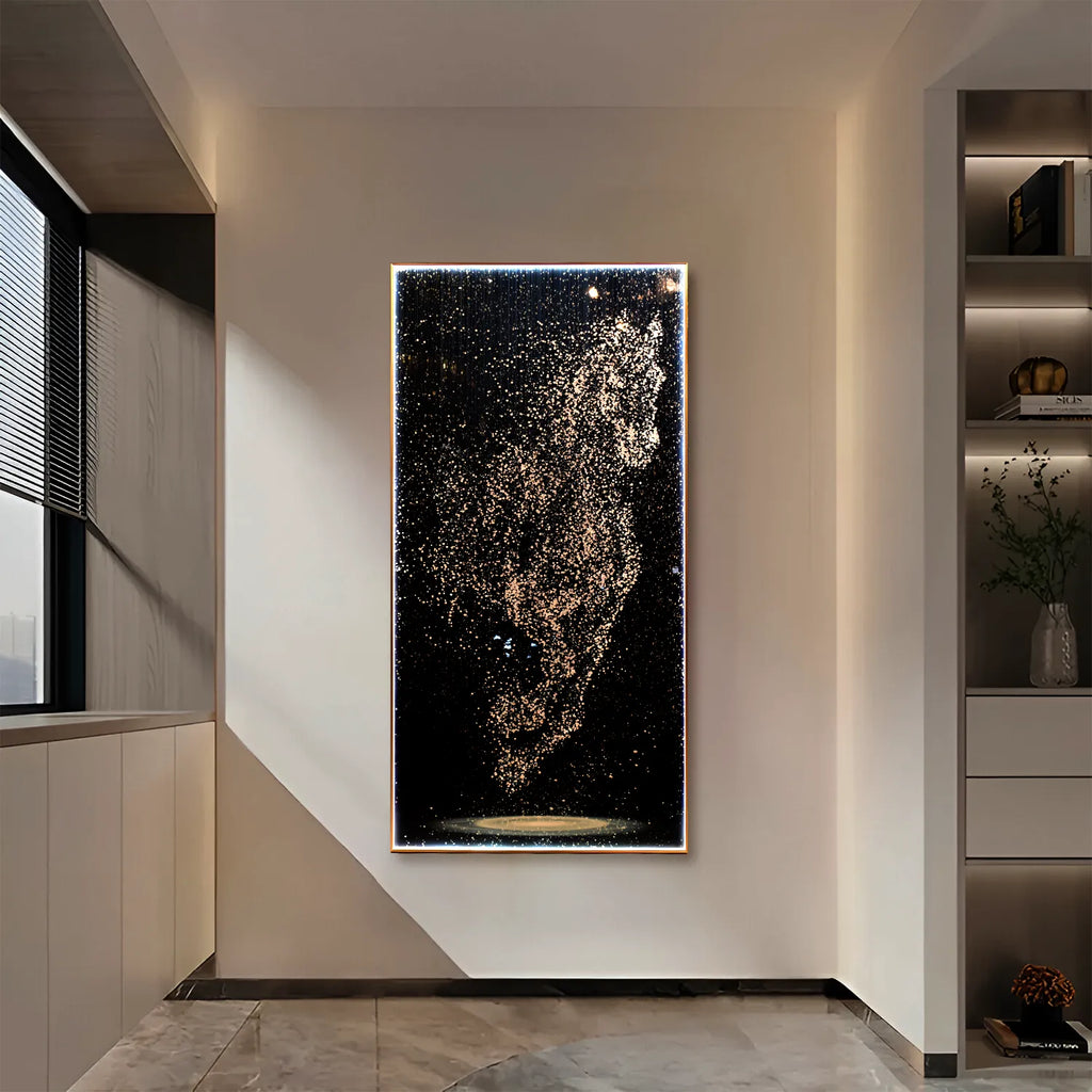 Dazzling Silver Horse Illuminated Glitter Wall Art