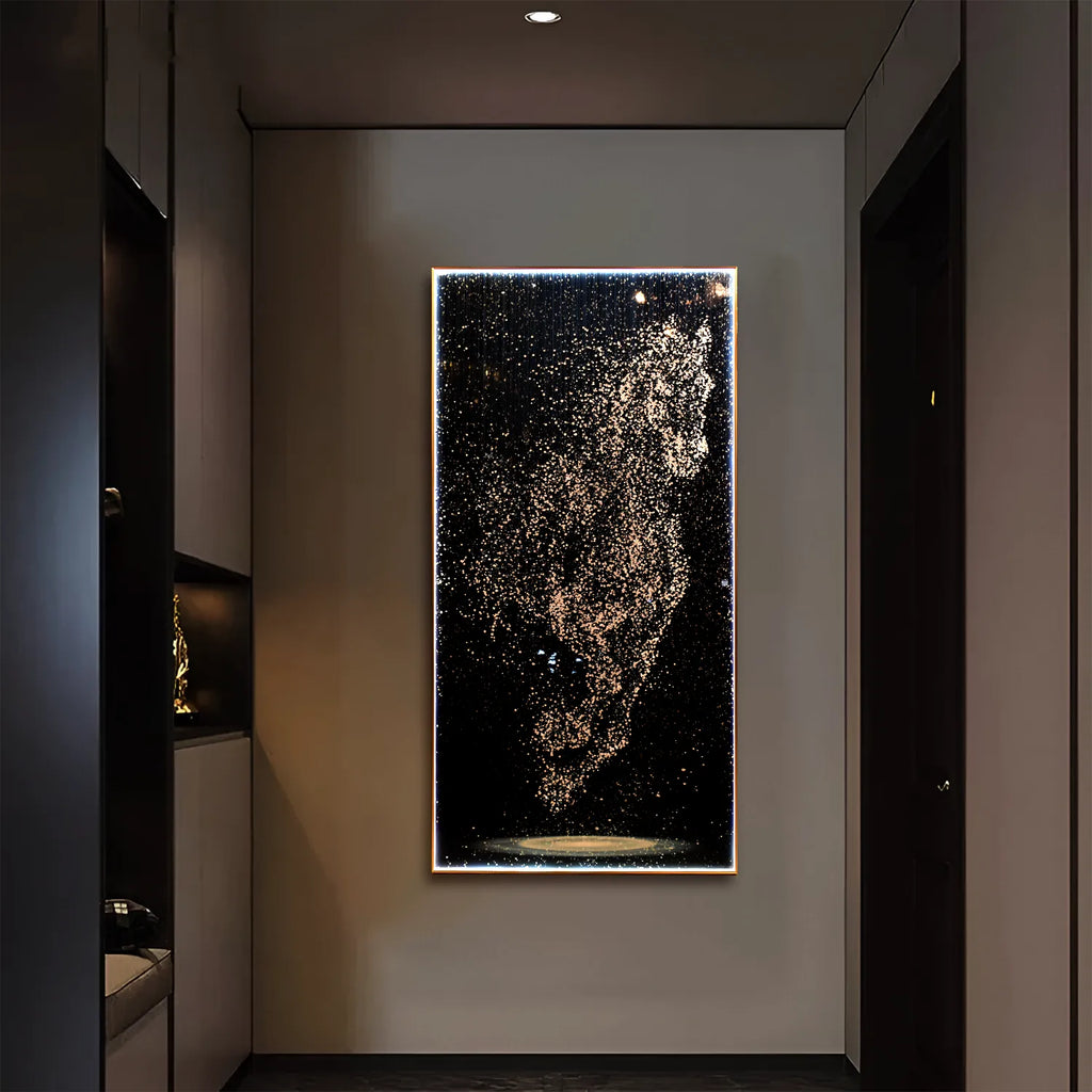 Dazzling Silver Horse Illuminated Glitter Wall Art