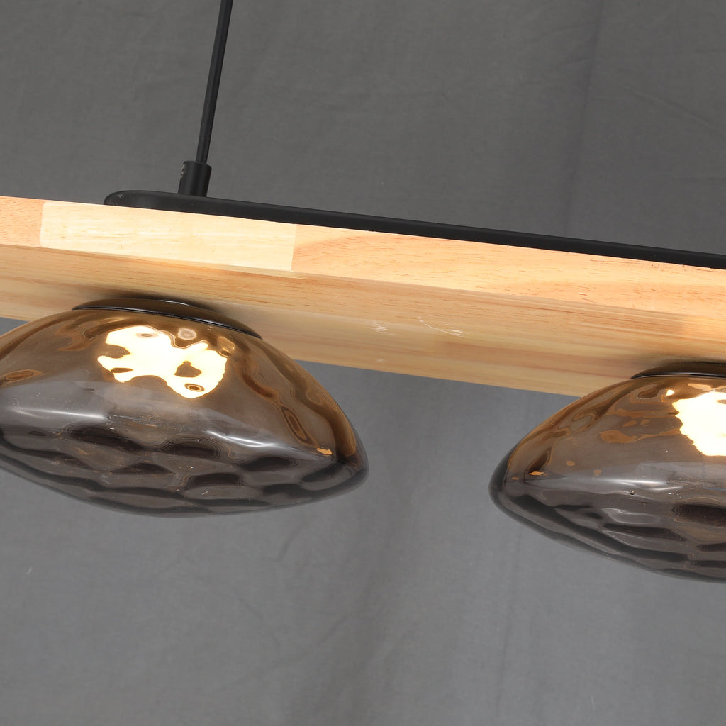 Driftwood Glow Modern Wood Linear Chandelier