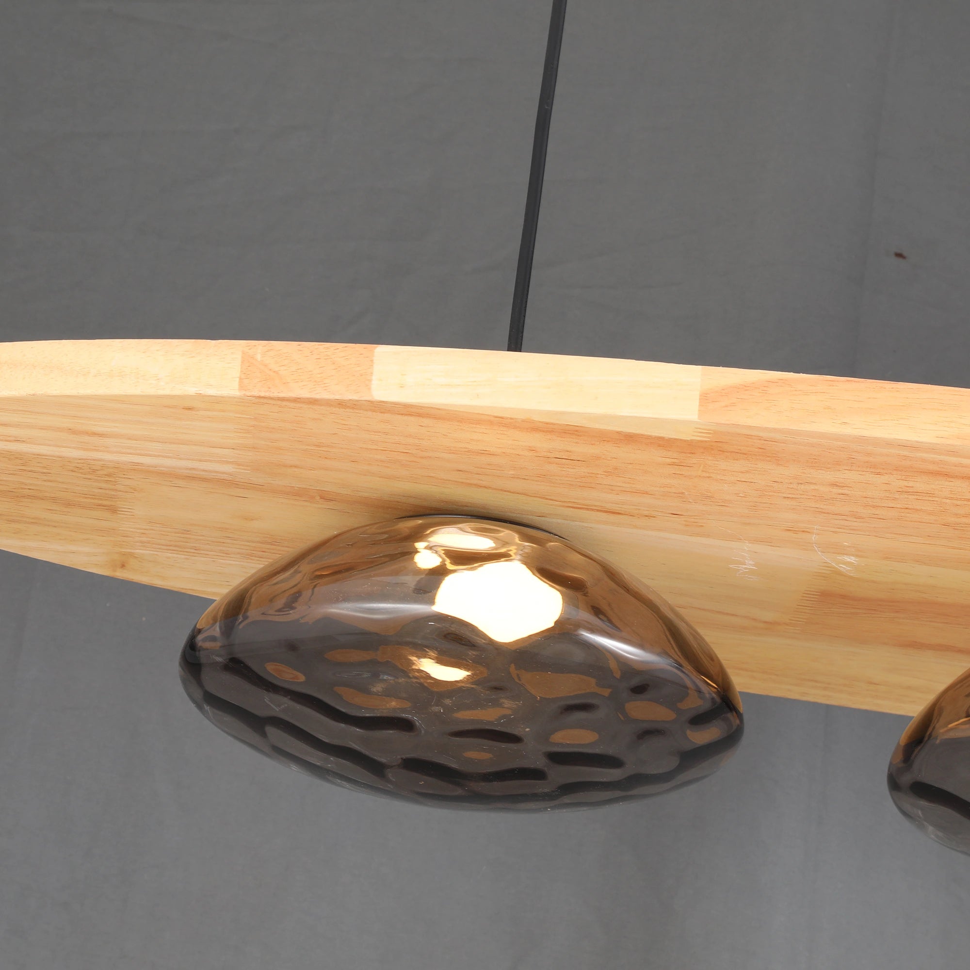 Driftwood Glow Modern Wood Linear Chandelier