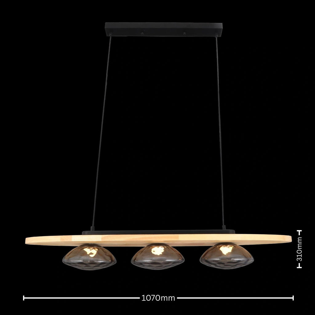 Driftwood Glow Modern Wood Linear Chandelier