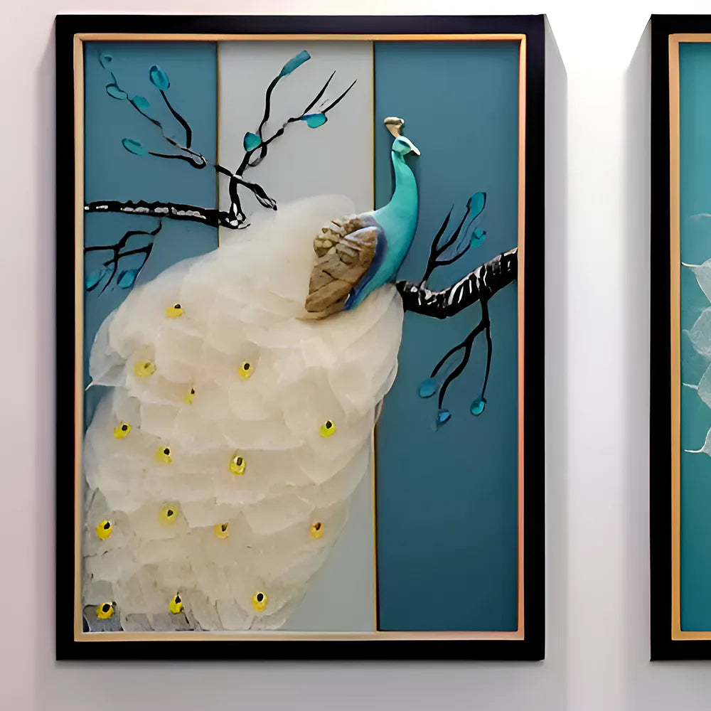 Elegant Peacock 3-Piece Wall Decor Art Set