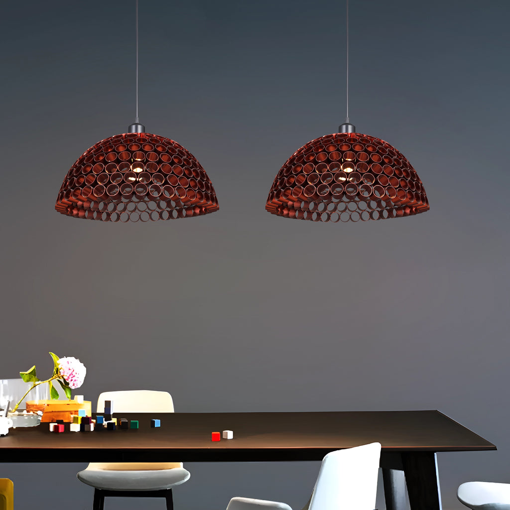 Ember Cell Orb Textured Dome Pendant Light