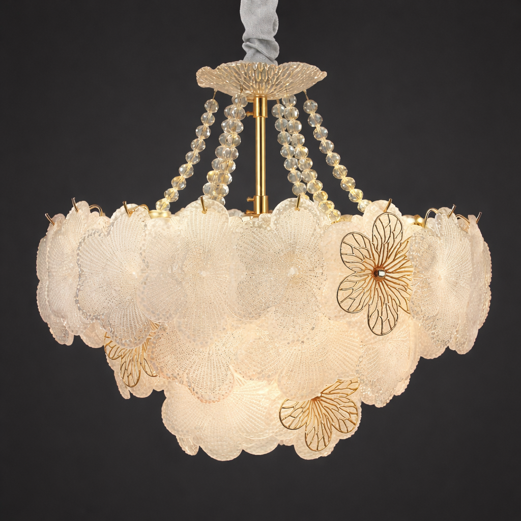 Pearl Petal Crystal Chandelier