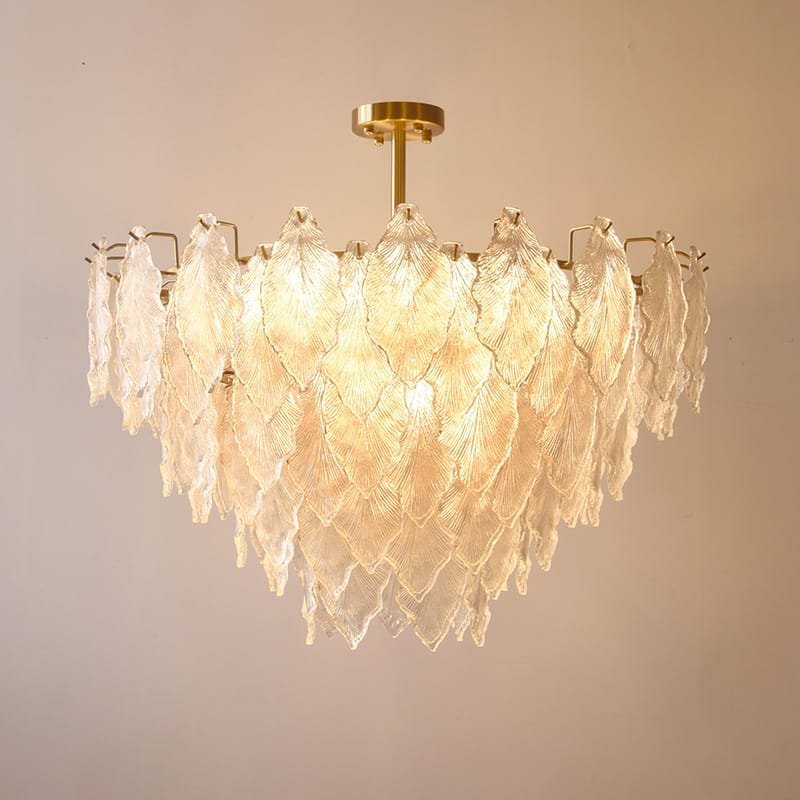 Frostine Leaf Glass Chandelier