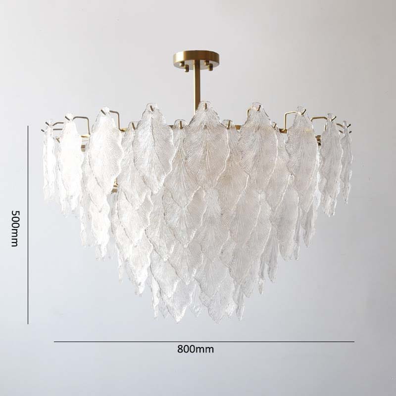 Frostine Leaf Glass Chandelier