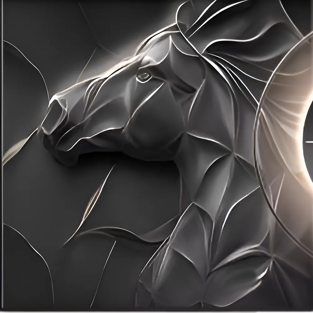 Galloping Spirit Art & Luminous Modern Clock Set
