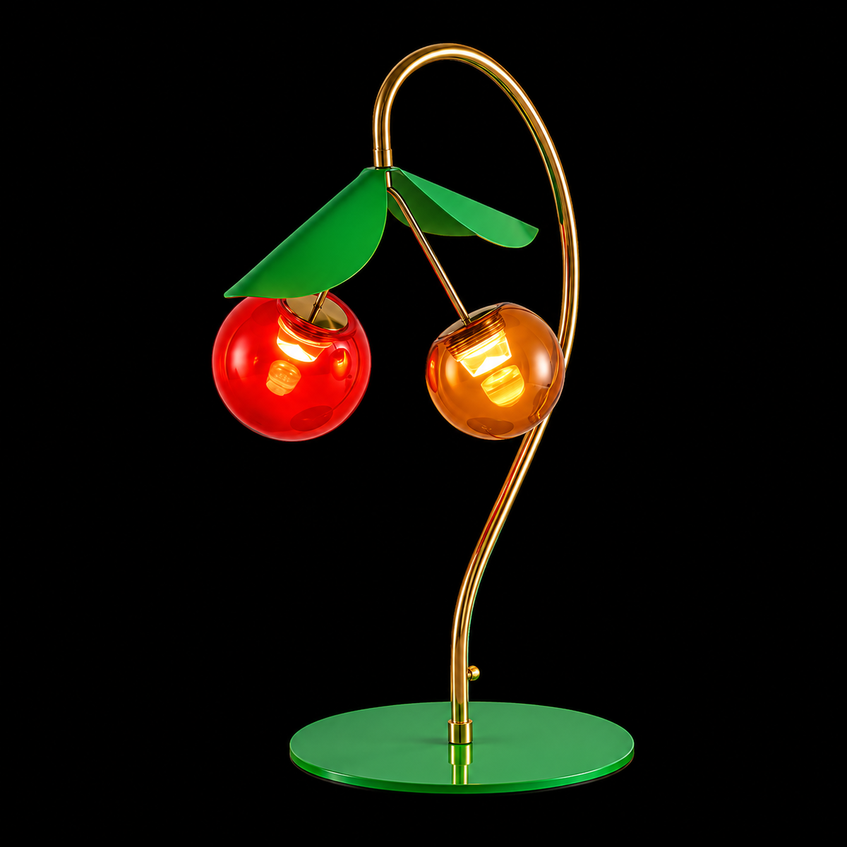 Artistic Gold Cherry Glass Table Lamp
