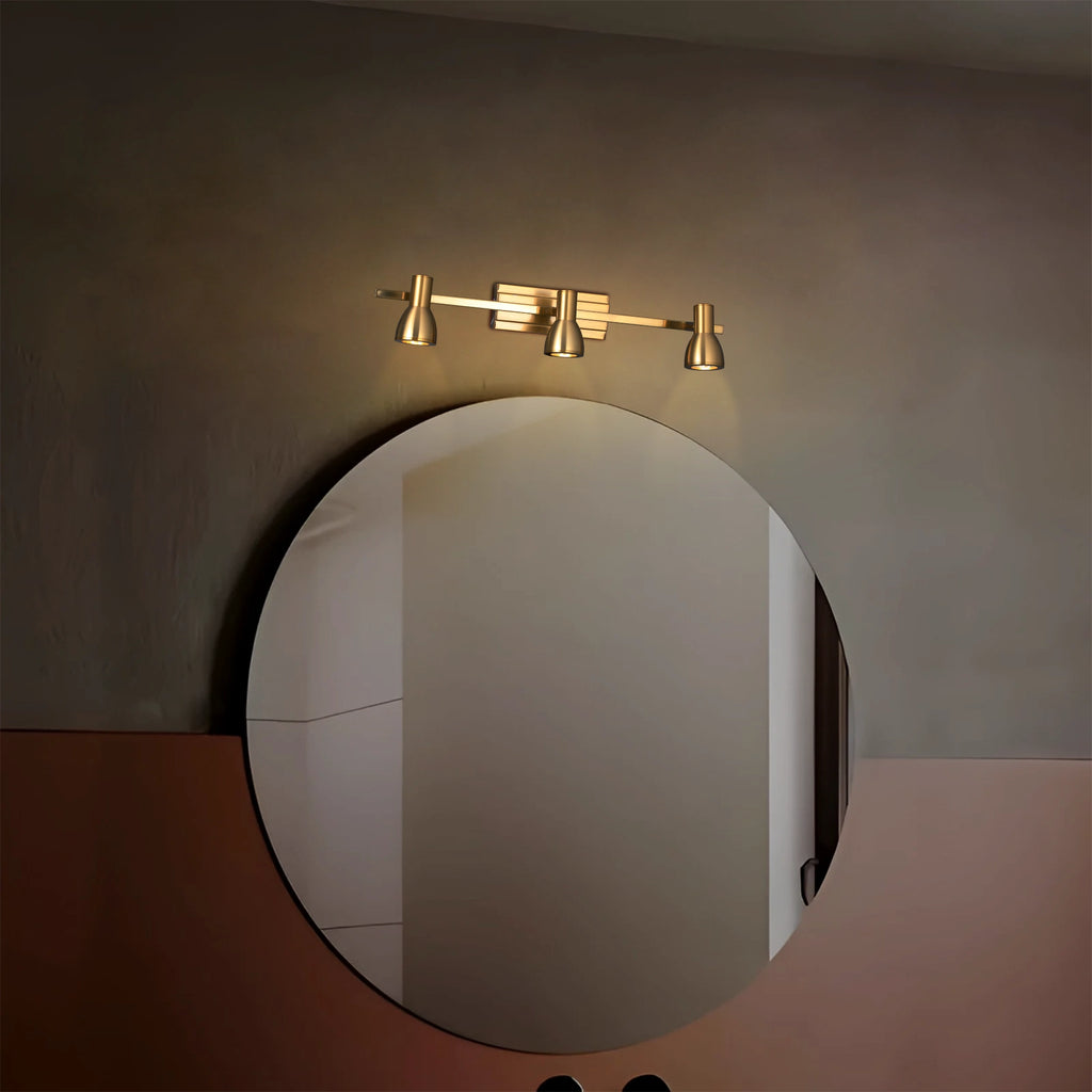 Gold Verve Pivot Triple Spot Wall Light