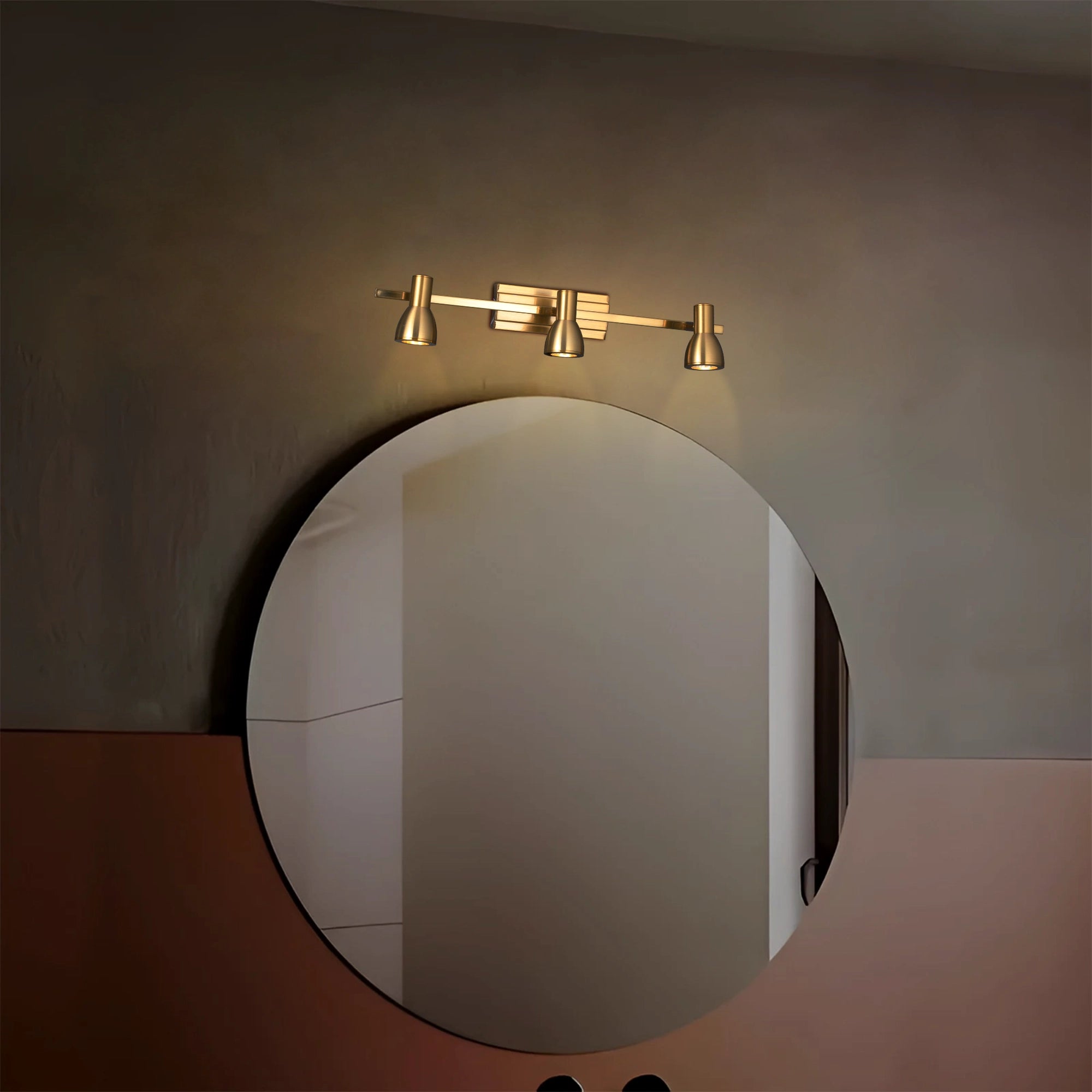 Gold Verve Pivot Triple Spot Wall Light