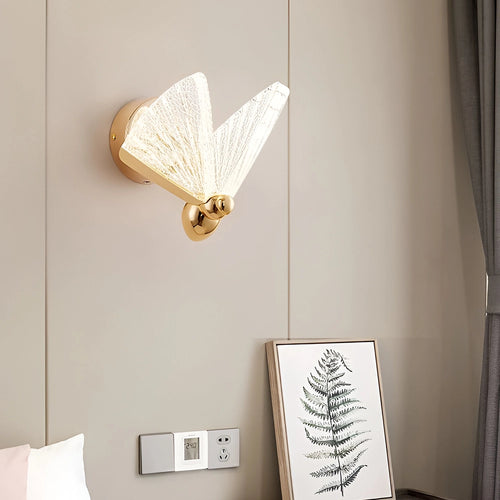 Golden Butterfly Bloom Wall Light