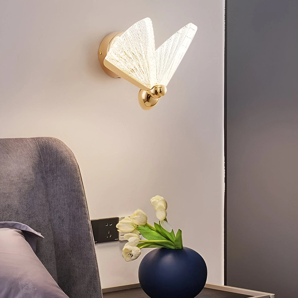 Golden Butterfly Bloom Wall Light
