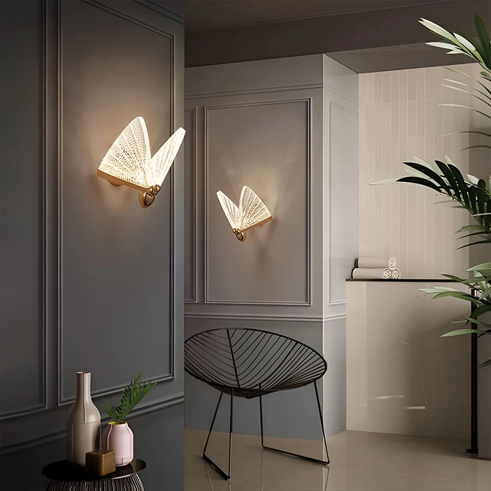 Golden Butterfly Bloom Wall Light