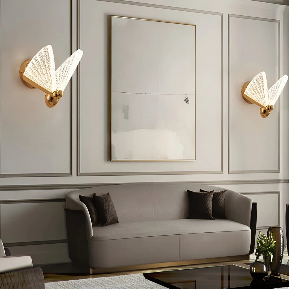 Golden Butterfly Bloom Wall Light