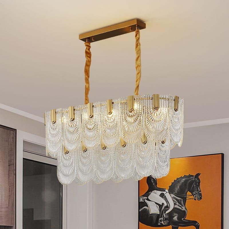 Golden Lily Glass Chandelier