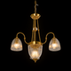 Vintage Brass 3-Light Ribbed Glass Chandelier