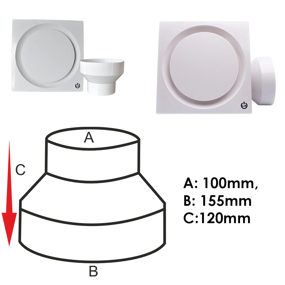 Gravity Ex Ceiling Mount Exhaust Fan with 4" to 6" Increaser