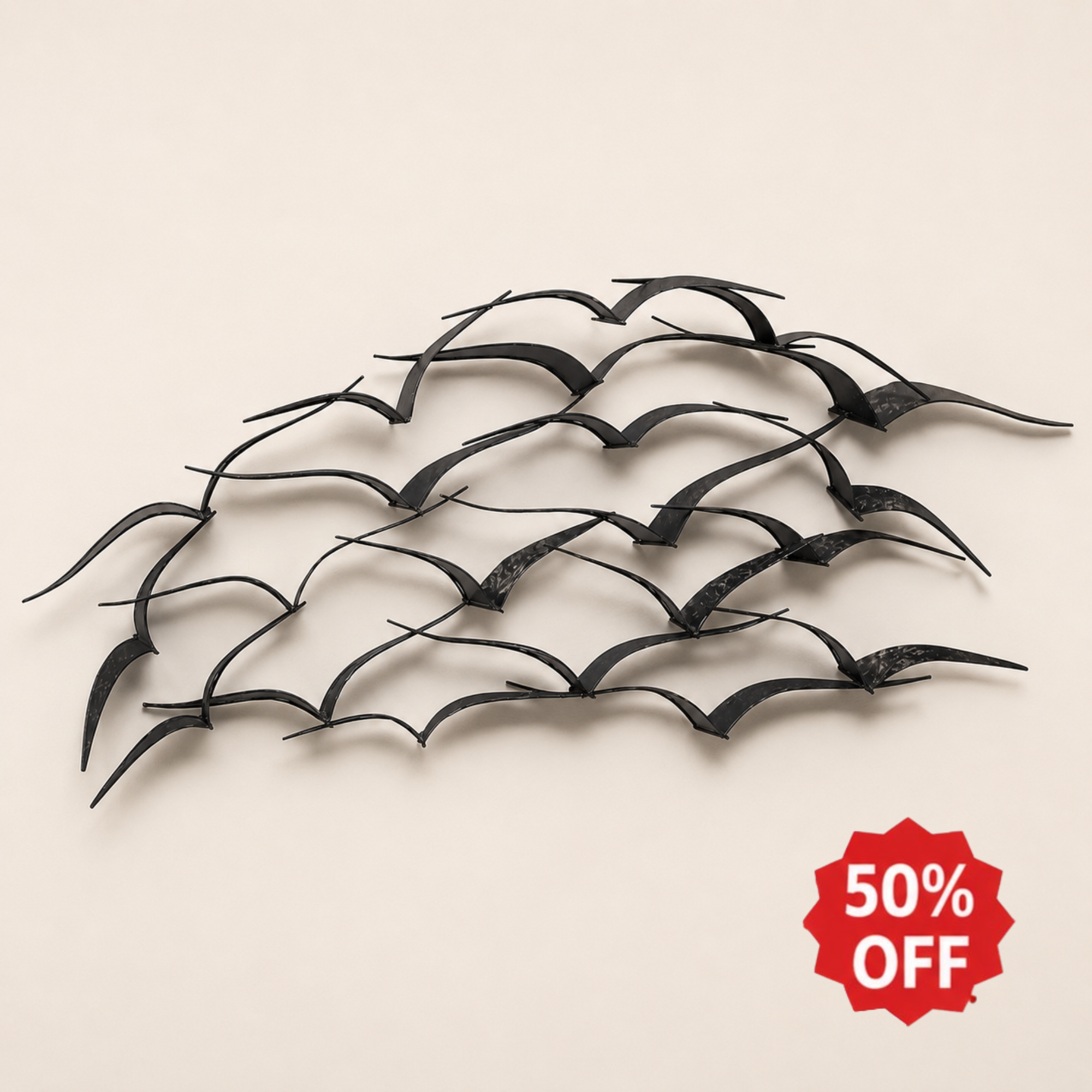 Sculpted Flight Wall Art – Black Metal Abstract Bird Panel