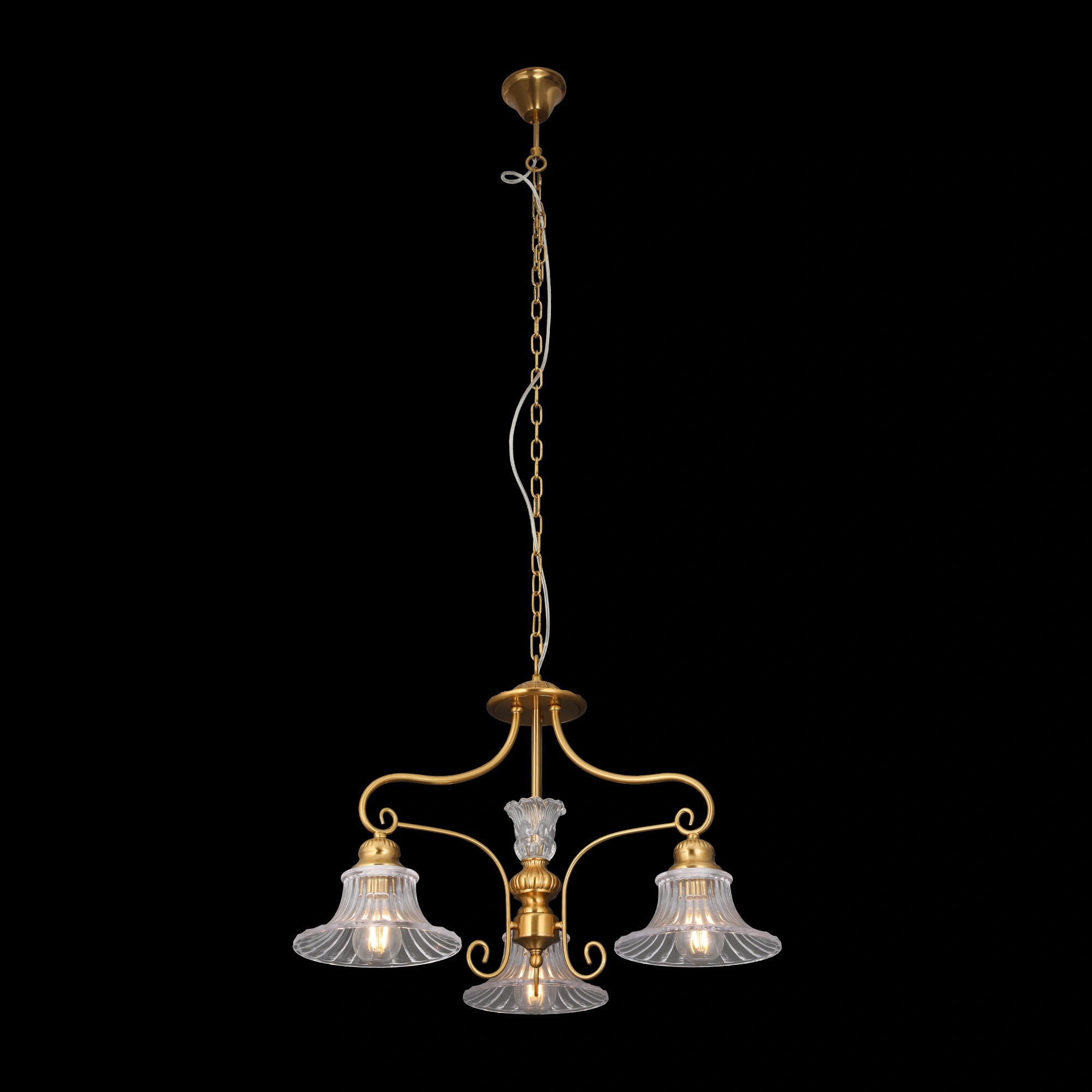 Heirloom Bloom - Vintage Style 3-light Gold Chandelier