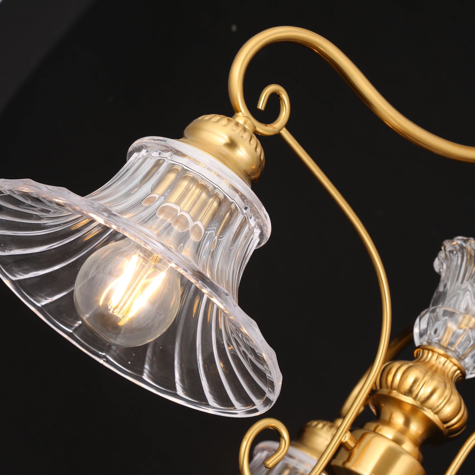 Heirloom Bloom - Vintage Style 3-light Gold Chandelier