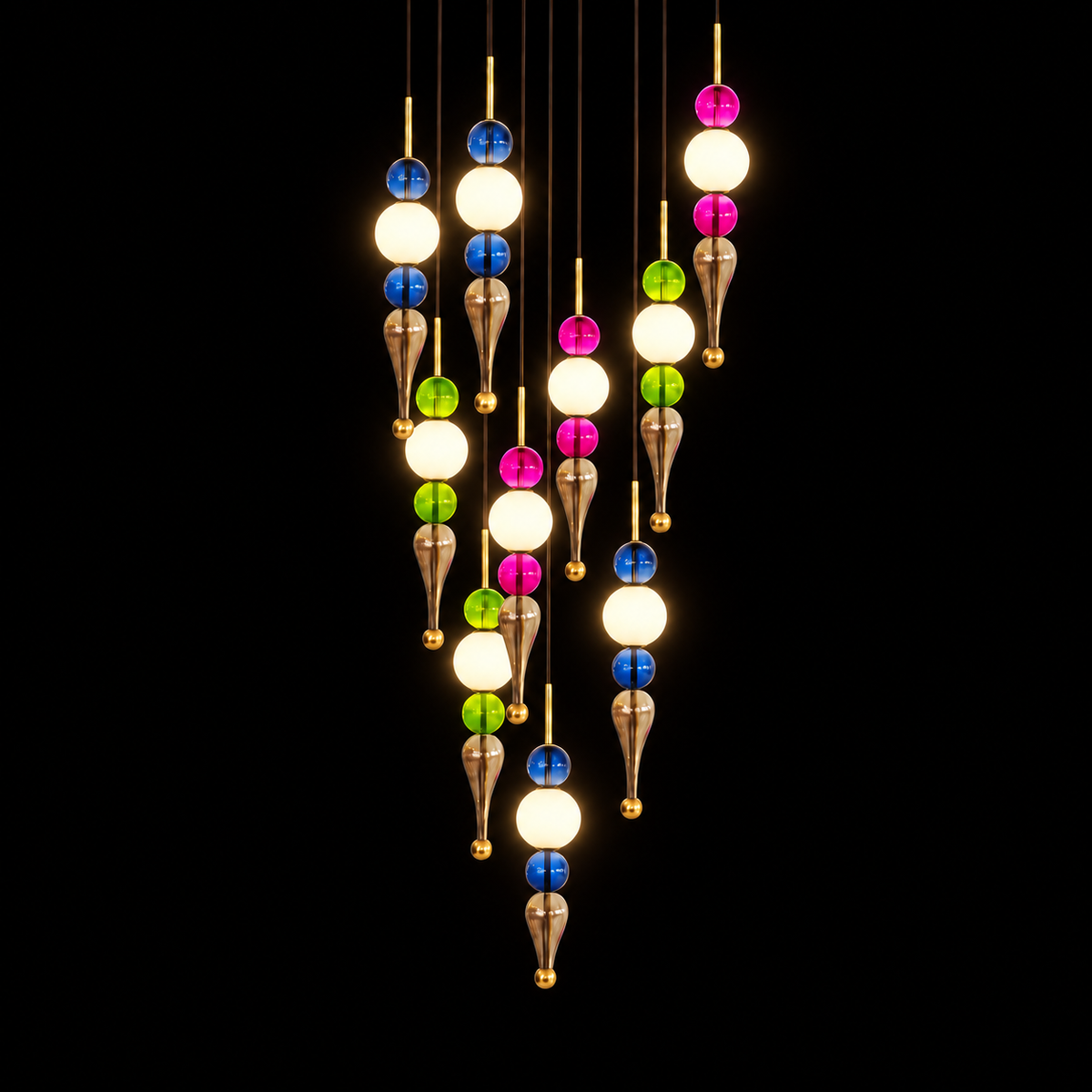 Prism Cascade Pendant Chandelier – Artistic Luxury for Modern Interiors