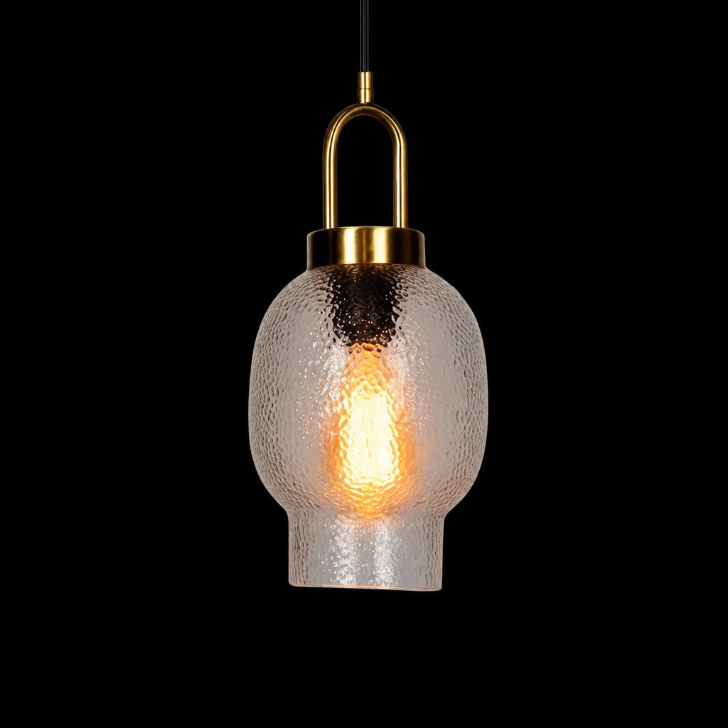 Solis Amber Glow A Textured Glass Pendant Lamp