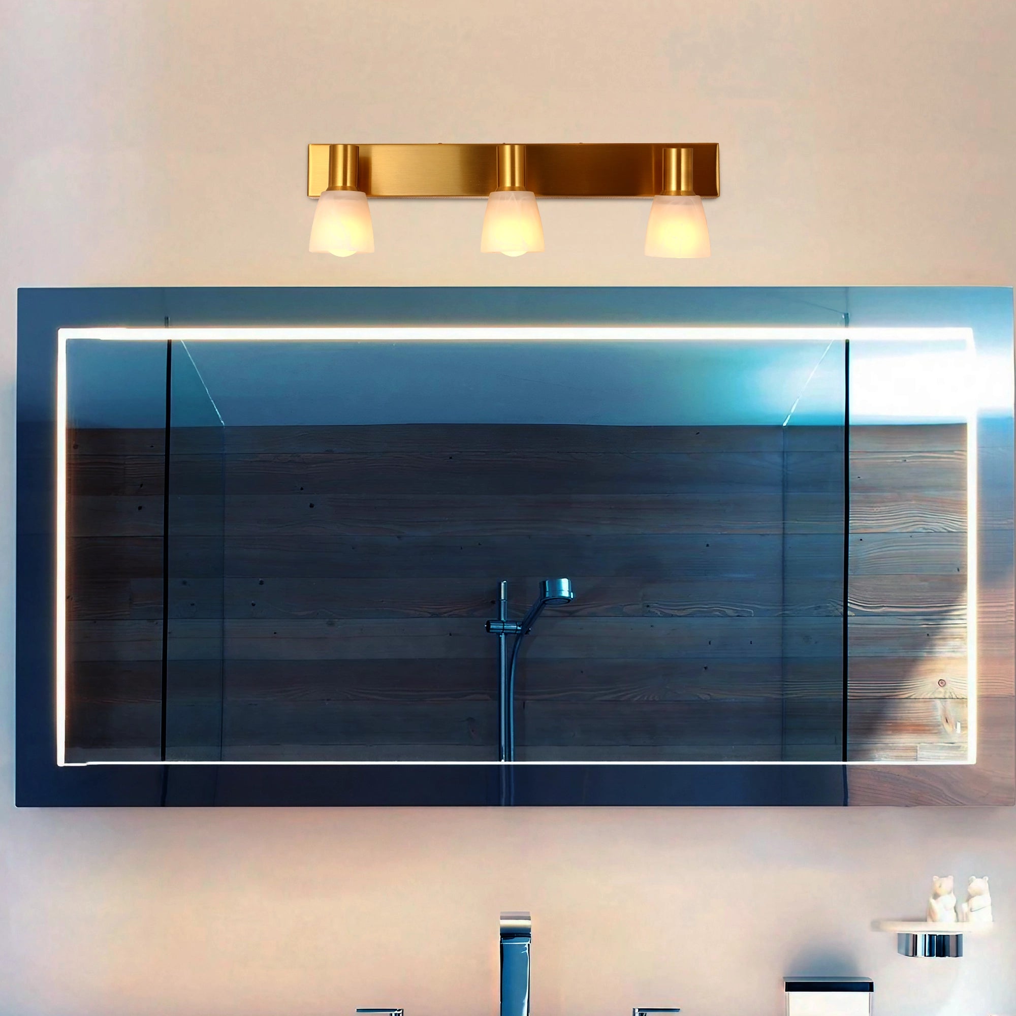 Lumina Echo Modern Brass Vanity Mirror Light