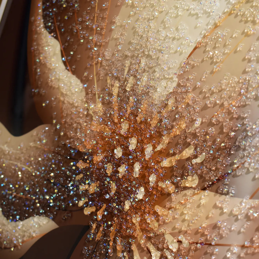Luminous Golden Bloom Illuminated Wall Art