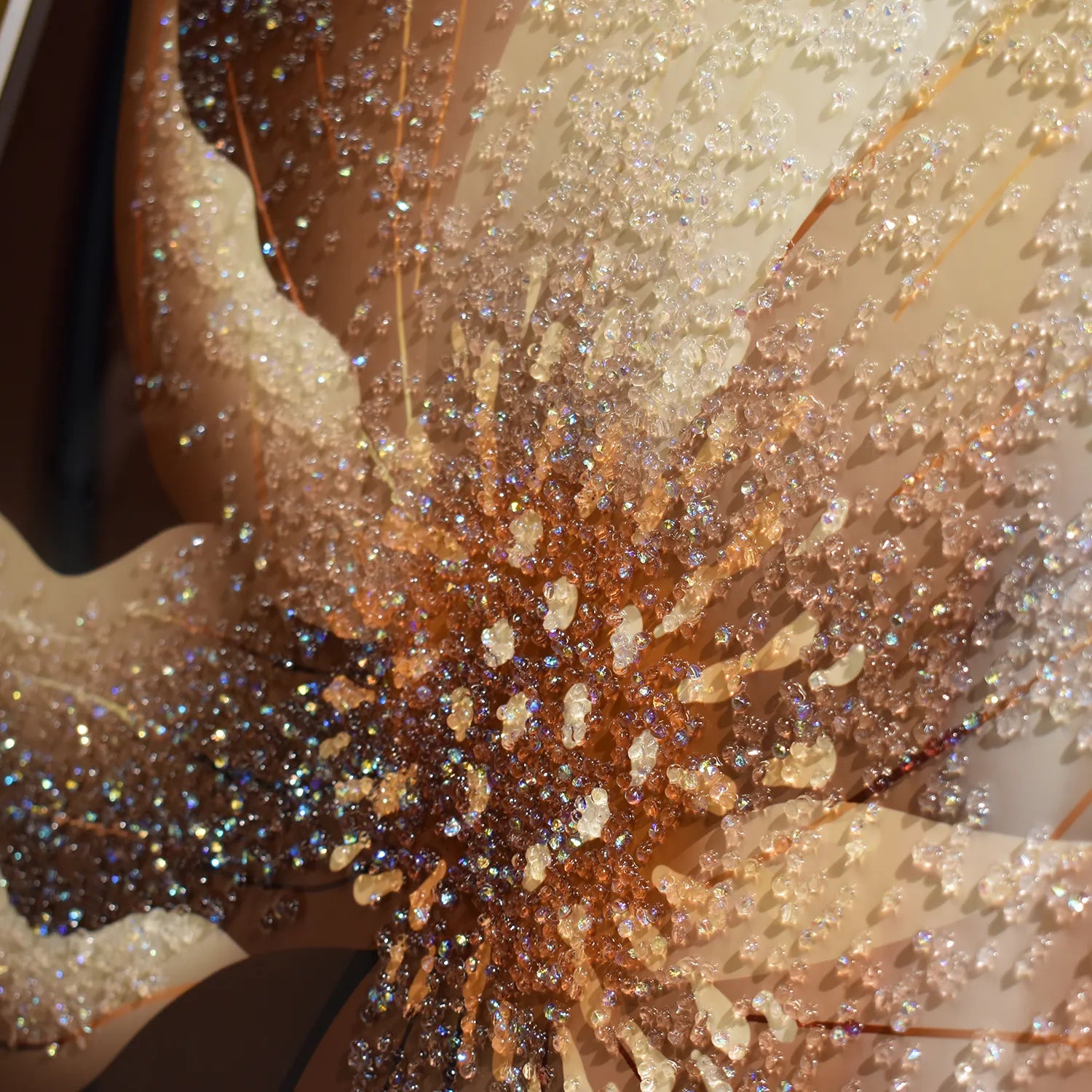 Luminous Golden Bloom Illuminated Wall Art
