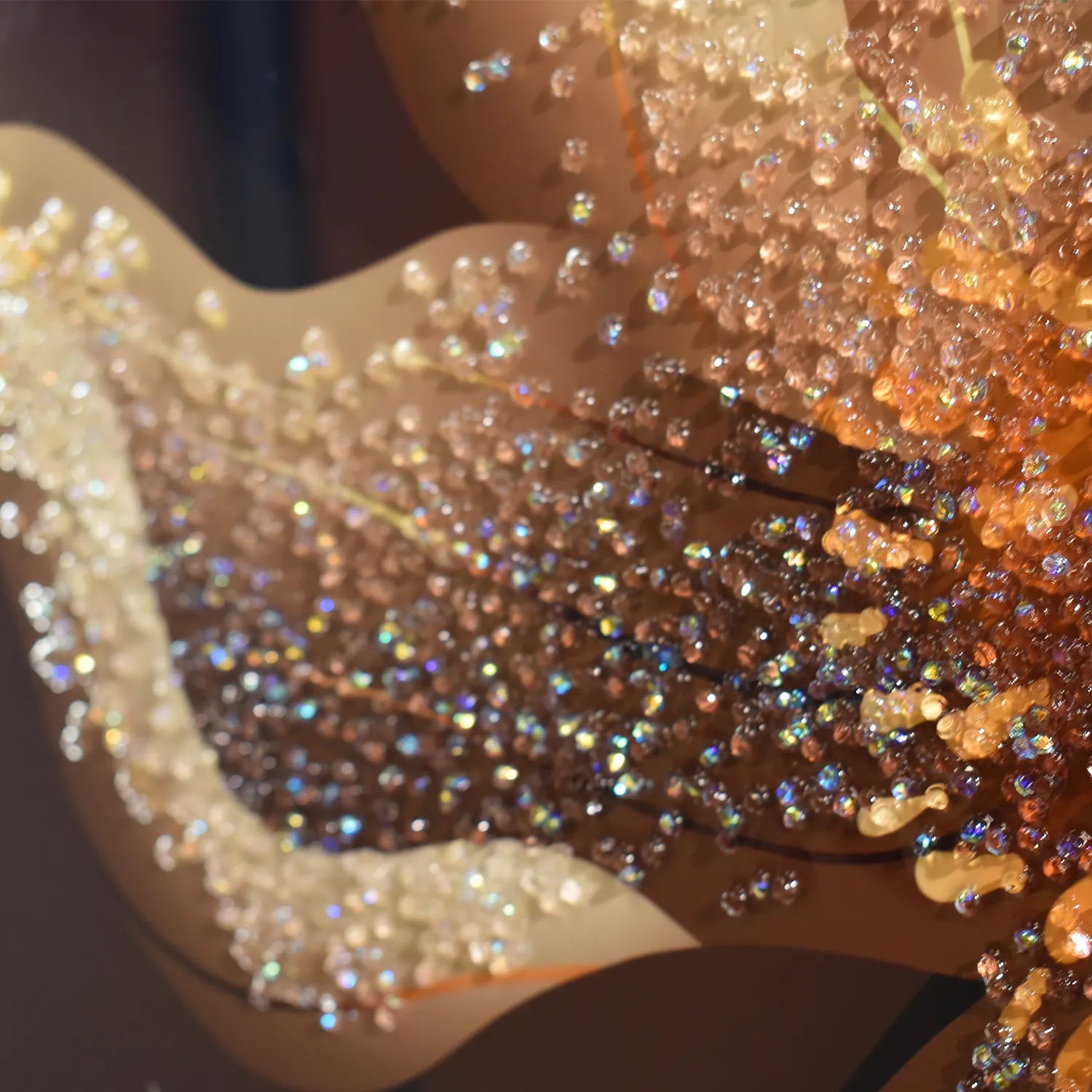 Luminous Golden Bloom Illuminated Wall Art