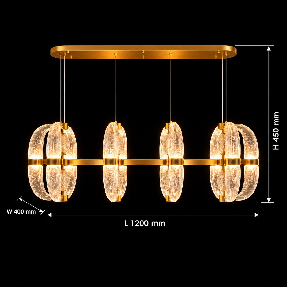 Aurelia Gold Crystal Linear Chandelier