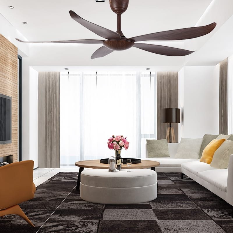 Catbird Brown Ceiling Fan | 55W BLDC Motor | 1400mm | Wooden Body