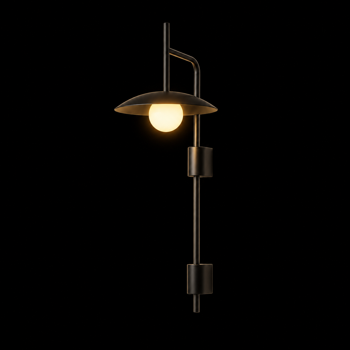 Modern Black Dome Wall Light