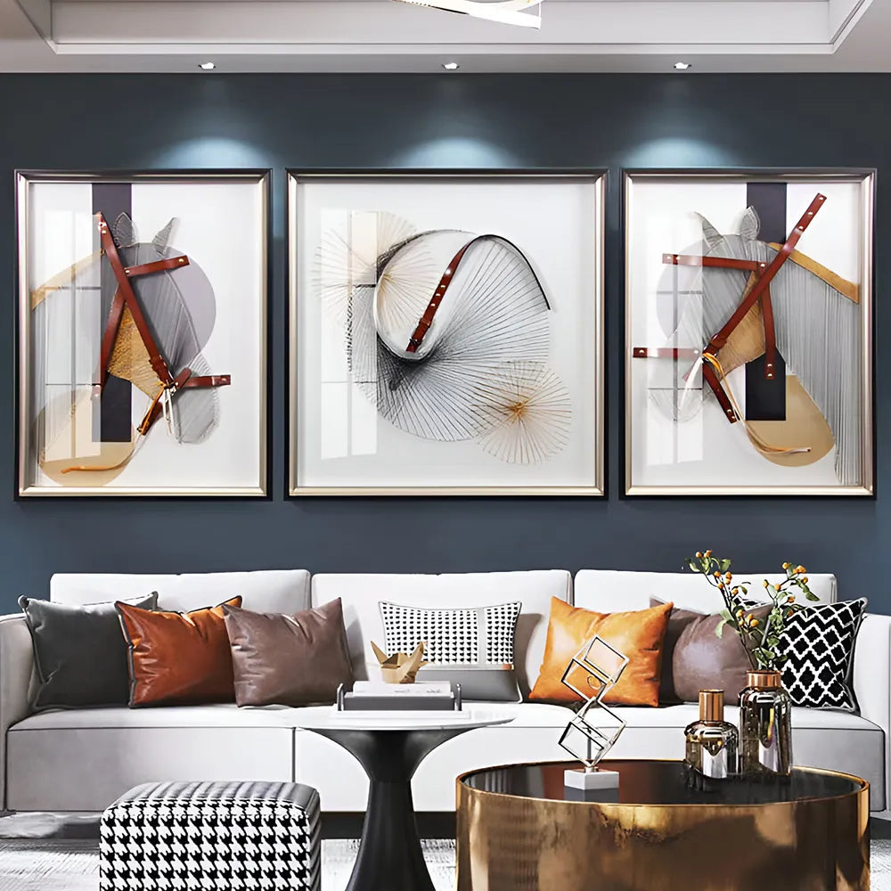 Modern Abstract Horse-Inspired 3-Piece Wall Art