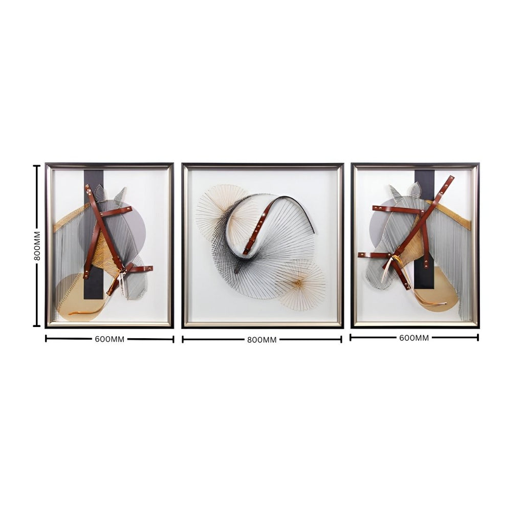 Modern Abstract Horse-Inspired 3-Piece Wall Art
