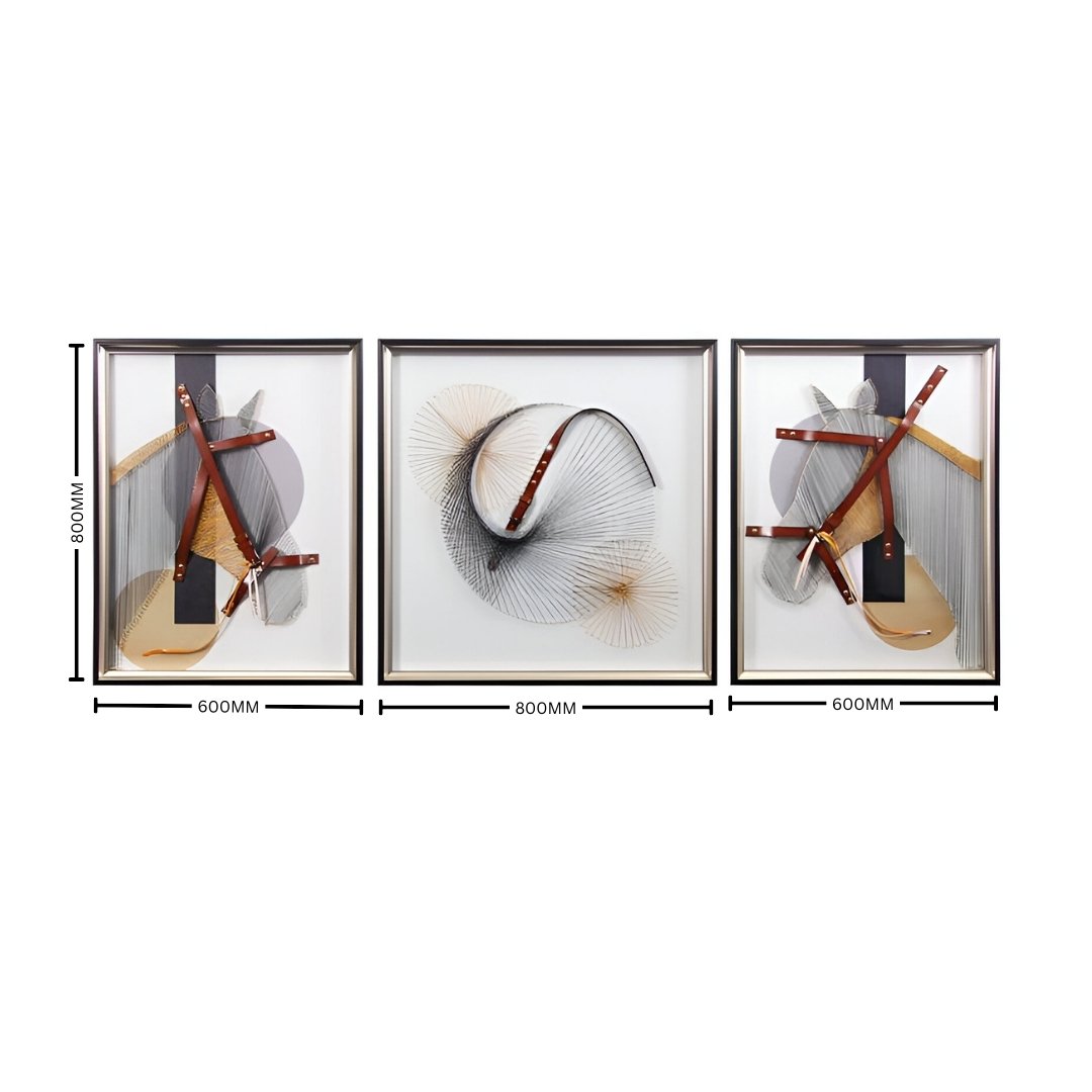 Modern Abstract Horse-Inspired 3-Piece Wall Art
