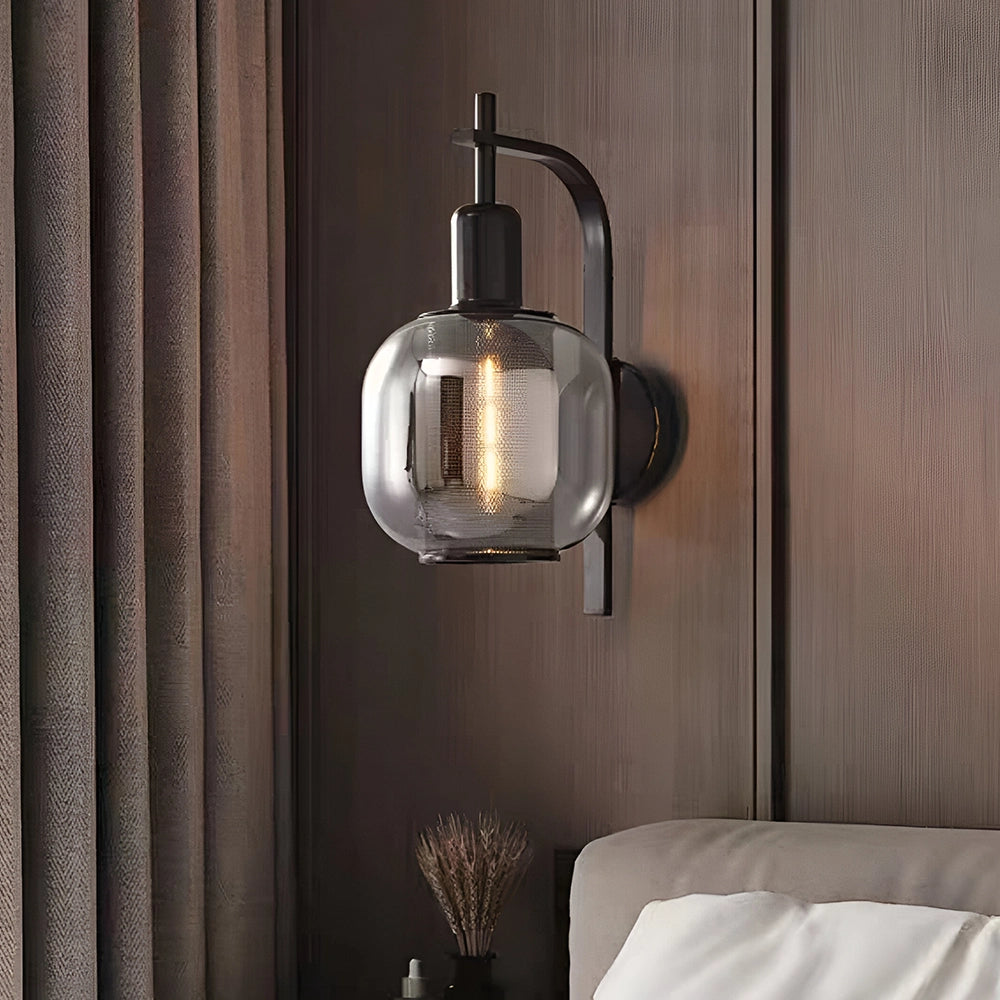 Modern Black Double Glass Wall Light