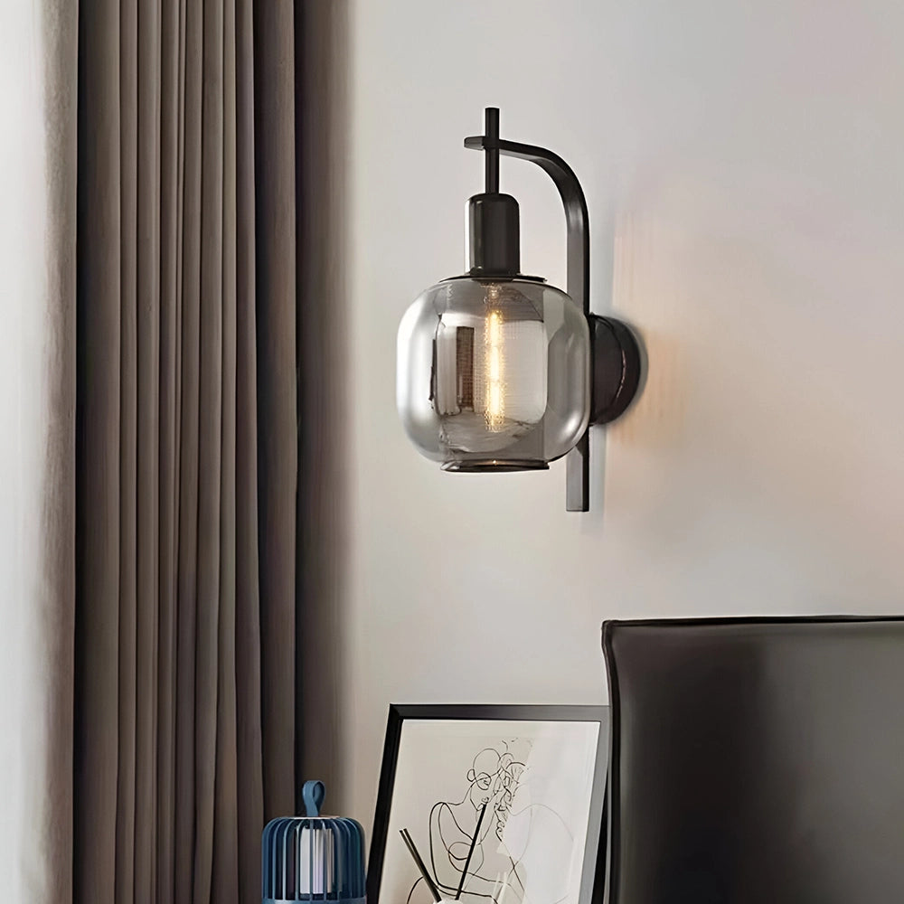 Modern Black Double Glass Wall Light