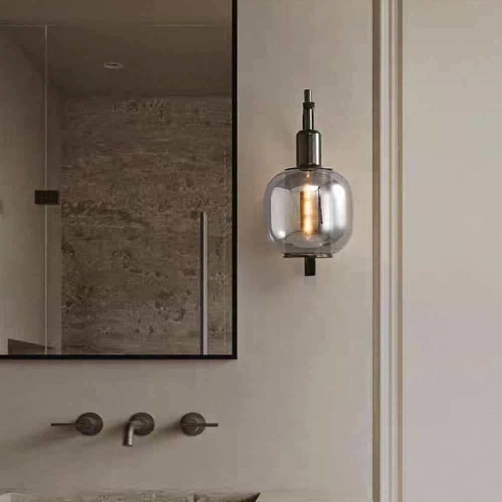 Modern Black Double Glass Wall Light