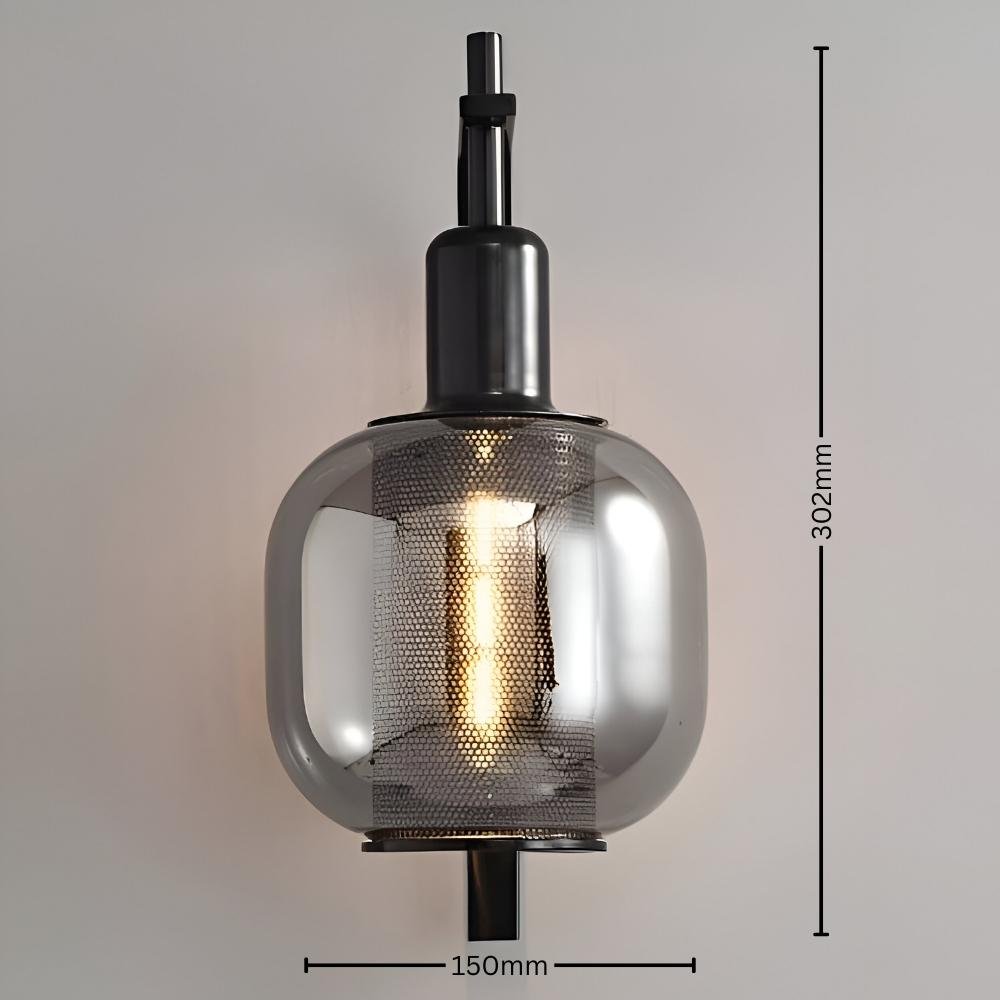 Modern Black Double Glass Wall Light