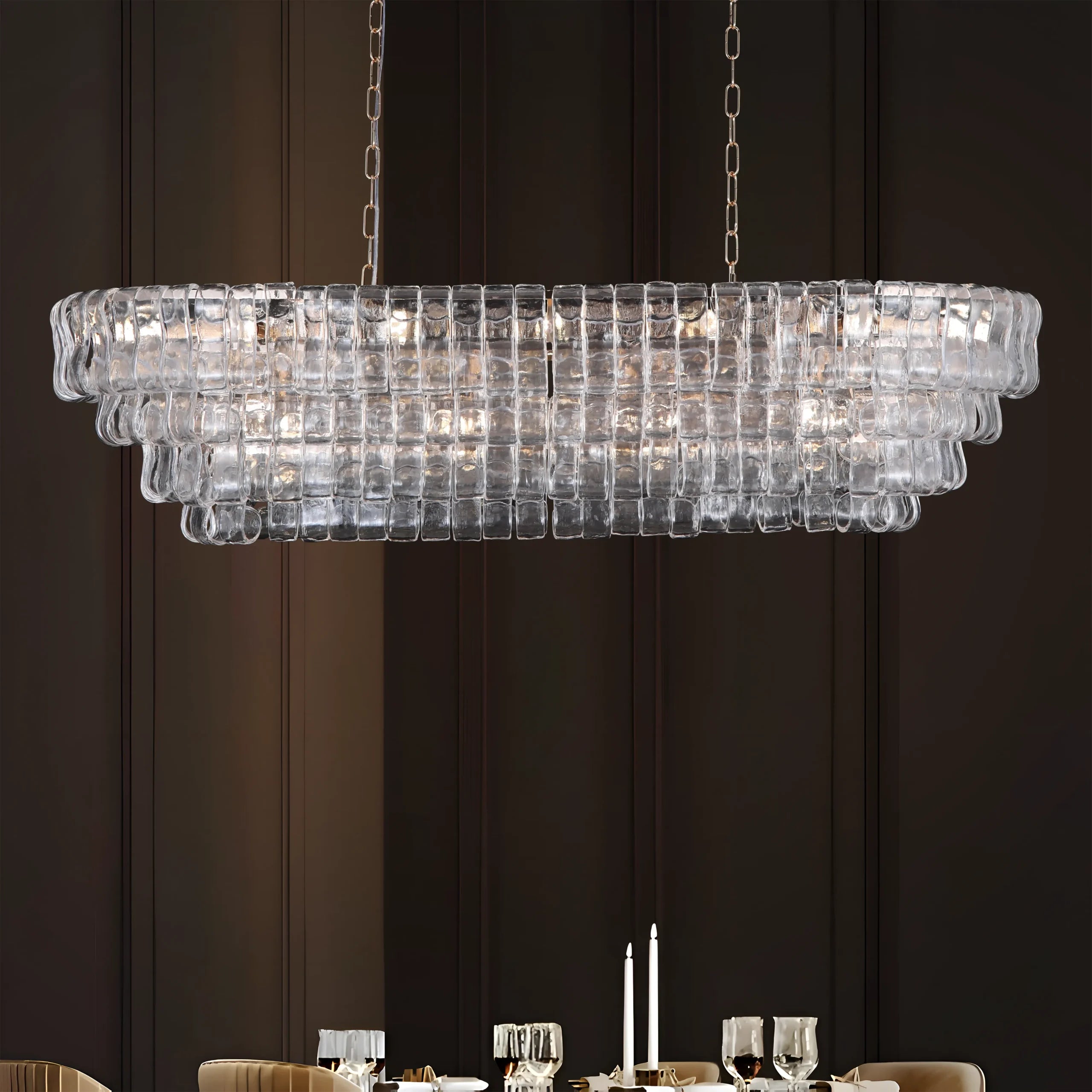 Lustraire Crystal Cascade LED Chandelier